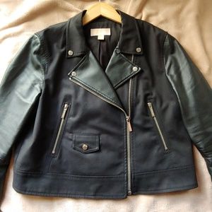 Black Leather Michael Kors Jacket